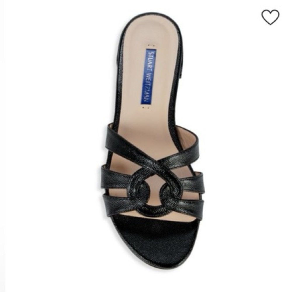 Stuart Weitzman Cami Sandals in Black Leather